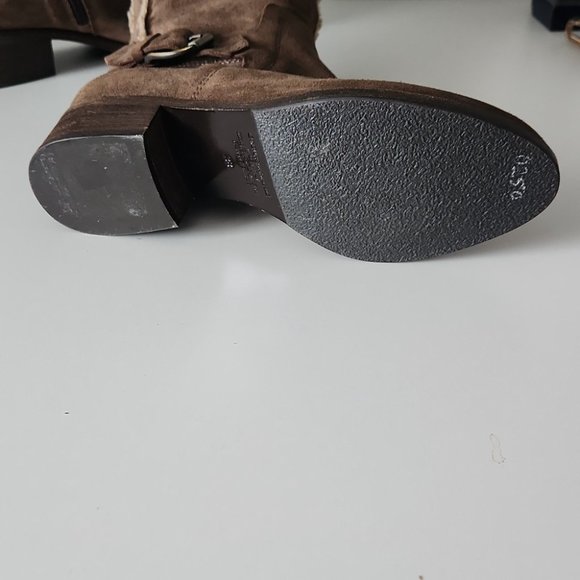 NAPOLEONI | Tall shearling boots brown suede sz 38 - Picture 7 of 9